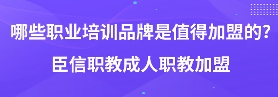 哪些职业培训品牌是值得加盟的?臣信职教成人职教加盟